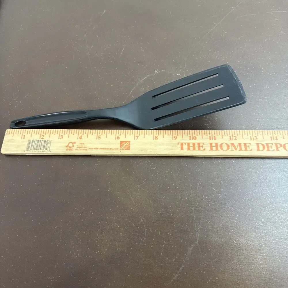 Vintage Foley Black Nylon Spatula Slotted Angled Turner Long Blade
